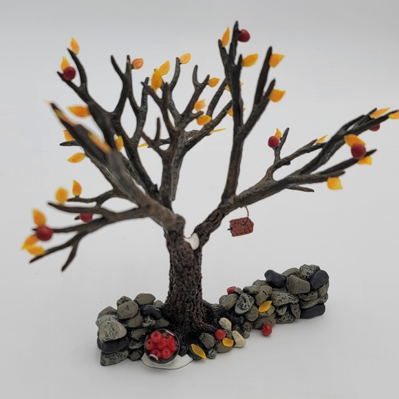 Dept 56 Fieldstone Wall with Apple Tree Fall Autumn Village Accessory - Picture 2 of 8